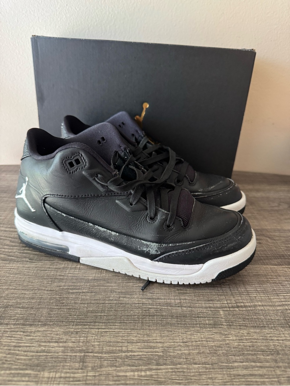 Jordan Kids Black and White Sneakers